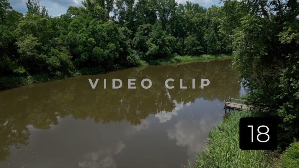 CLIP 18 - Jackson, MS peaceful Crystal Lake with fishing dock