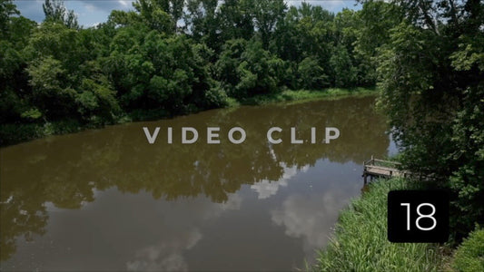 CLIP 18 - Jackson, MS peaceful Crystal Lake with fishing dock