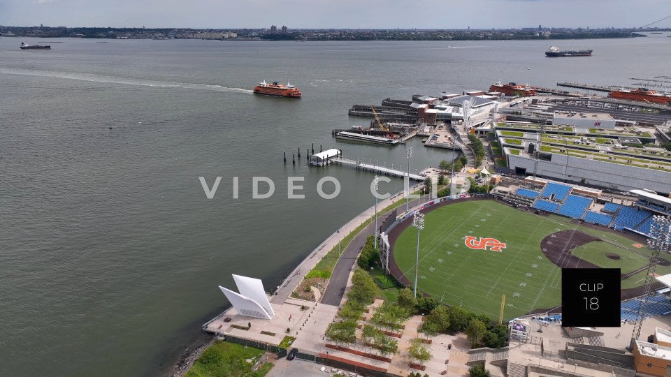 CLIP 18 - New York, NY Staten Island Ferry arriving at Station