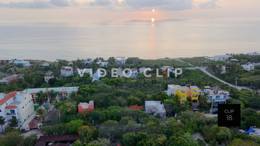 CLIP 18 - Isla Mujeras, Mexico peaceful sunrise over Caribbean island getaway