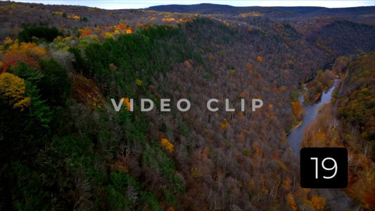 CLIP 19 - Pennsylvania Grand Canyon close flight beside mountain ridge