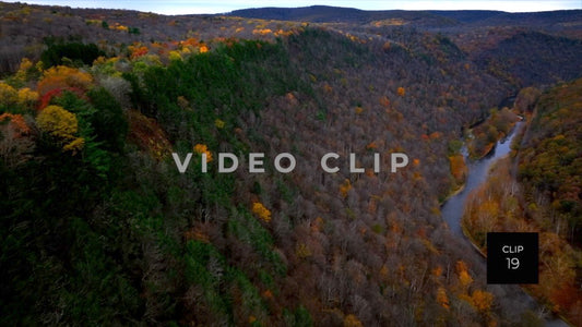 CLIP 19 - Pennsylvania Grand Canyon close flight beside mountain ridge