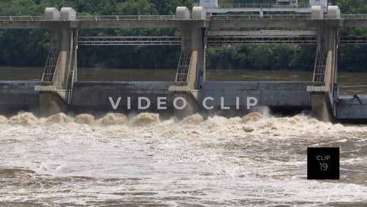 CLIP 19 - Louisville, KY close up of spill gates at Falls of the Ohio Natural Wildlife Conservation Aera