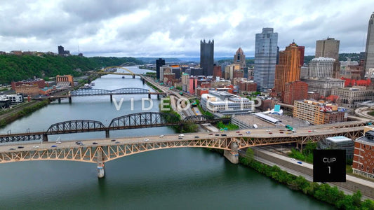 stock video pittsburg pa bridges city skyline steve tanner stock