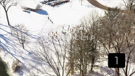 CLIP 1 - Winter Vol. 5 - People playing outdoors in park during Winter with snow