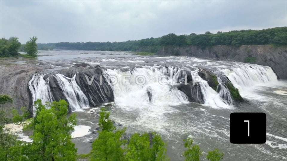 CLIP 1 - Cohoes Falls Waterfall in New York State