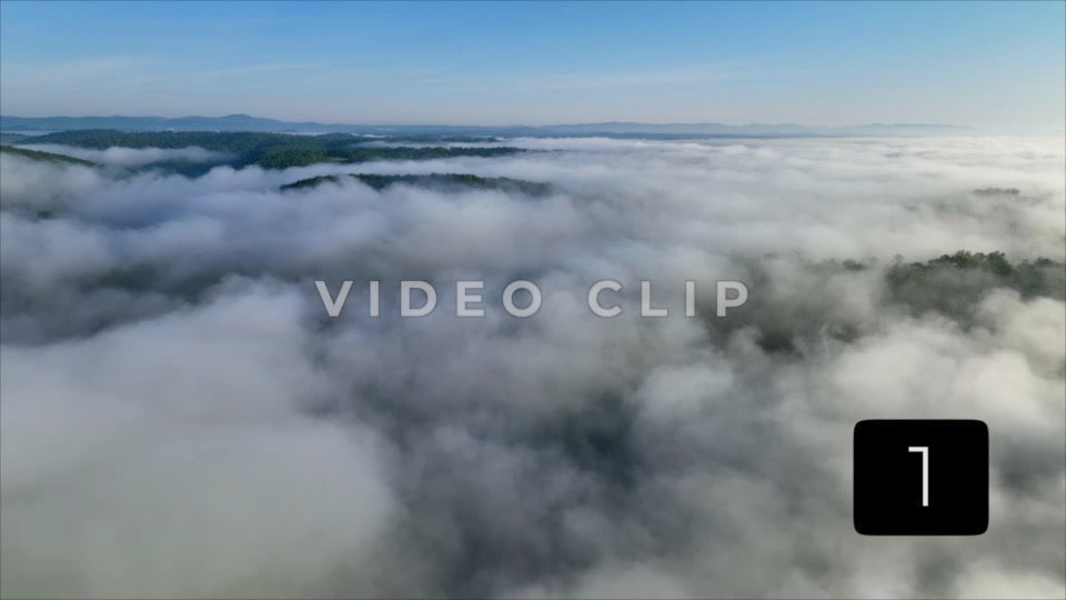 CLIP 1 - Fog over Tennessee mountains in early morning sunlight