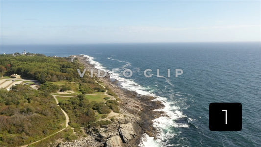 CLIP 1 - Maine Coast Two Lights State Park coastline and hiking trails