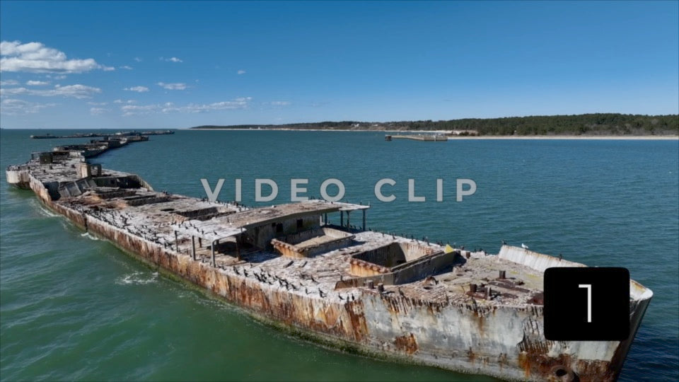 CLIP 1 - Kiptopeke Concrete Ships, VA Historic WWII ships at rest, used for breakwater