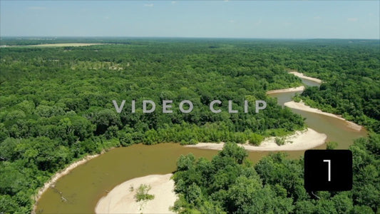 CLIP 1 - Flint River - winding river through forest landscape near Montezuma, GA