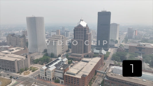 CLIP 1 - Rochester, NY Vol. 8 - Canadian wildfire smoke over downtown city skyline