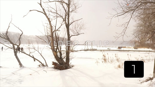 CLIP 1 - Winter Vol. 3 - Winter people enjoy recreation on frozen Irondequoit Bay, NY