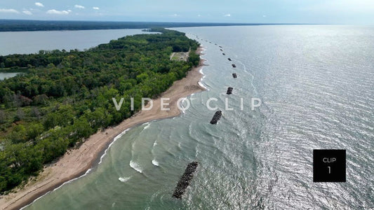 Stock Video Presque Isle State Park Erie PA