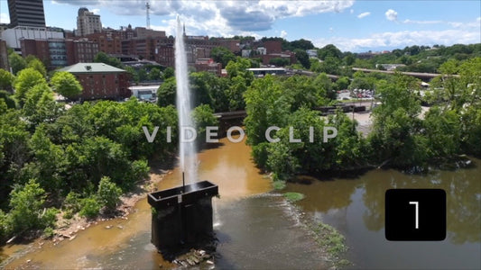 CLIP 1 - Lynchburg, VA Vol. 2 - downtown skyline with Langley Fountain