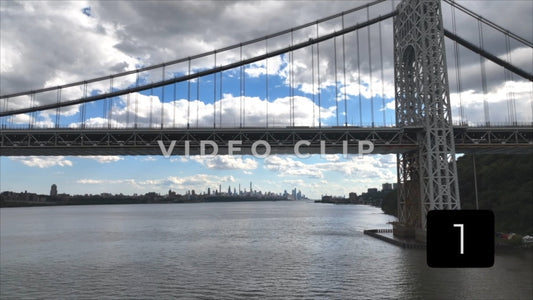 CLIP 1 - Hudson River, NY George Washington Bridge with NY skyline in distance