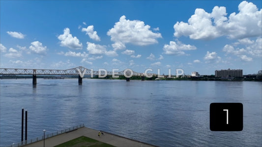 CLIP 1 - Louisville, KY person walking dog in public park by Ohio River