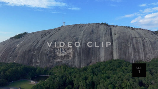 CLIP 1 - Stone Mountain Park, GA Big view of mountainside with Confederate Memorial carving