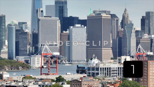 CLIP 1 - New York, NY Vol 1. - City skyline view from Staten Island looking towards Financial District