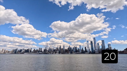 CLIP 20 - New York, NY Vol 1. - timelapse clouds pass over city skyline
