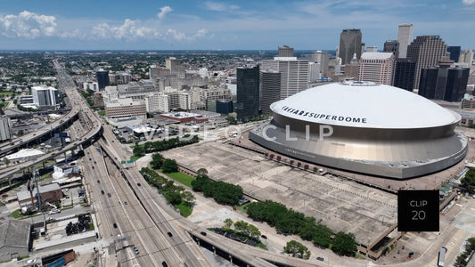 CLIP 20 - New Orleans, LA Caesars Superdome as cars pass by on interstate
