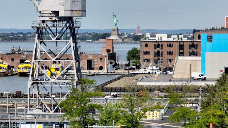 Photo - New York City, NY View of Statue of Liberty from Staten Island Shipyard