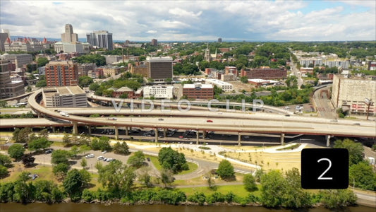 CLIP 2 - Albany, NY Vol. 2 - cityscape view from along the Hudson river