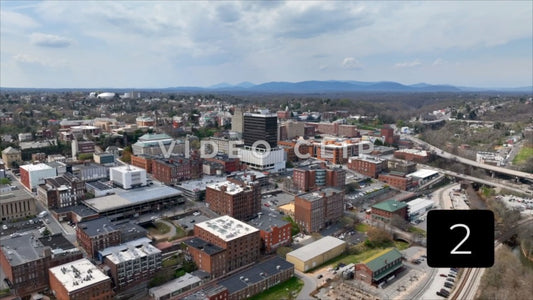 CLIP 2 - Lynchburg, VA Vol. 1 - downtown office buildings with mountains on horizon