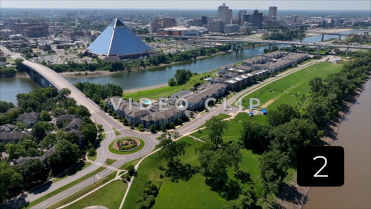 CLIP 2 - Memphis, TN cars on round about by green park by Pro Bass Pyramid