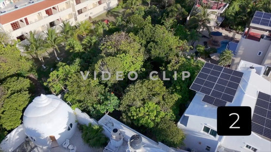 CLIP 2 - Isla Mujeras, Mexico low flight over resort villas