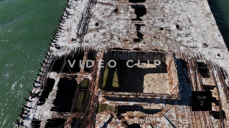 CLIP 2 - Kiptopeke Concrete Ships, VA slow flight looking down on shipwreck