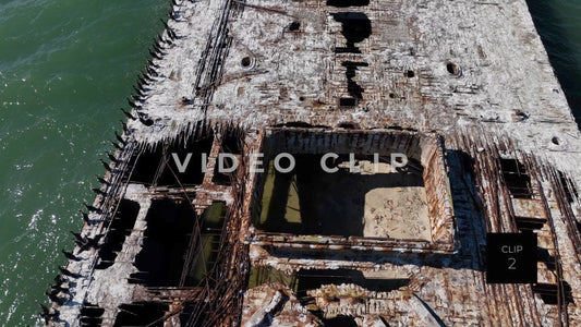 CLIP 2 - Kiptopeke Concrete Ships, VA slow flight looking down on shipwreck