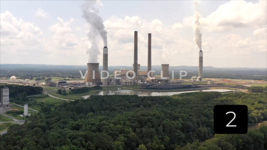 CLIP 2 - Plant Bowen, GA Electric Power Plant against rural Georgia landscape