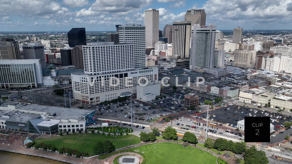 CLIP 2 - New Orleans, LA Grand view of downtown office towers and hotels