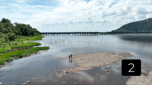 CLIP 2 - Harrisburg, PA Susquehanna River with hikers enjoying river