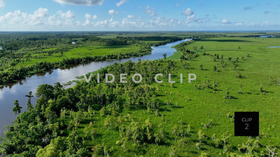 CLIP 2 - New Orleans, LA Segnette bayou wetlands aerial view