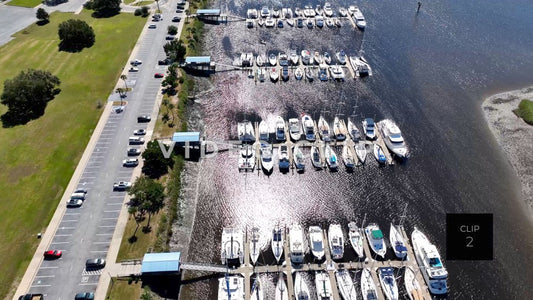 CLIP 2 - Brunswick, GA aerial looking down on boats in marina