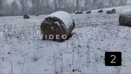 CLIP 2 - Winter Vol. 1 - Flying low over hay bales covered in snow