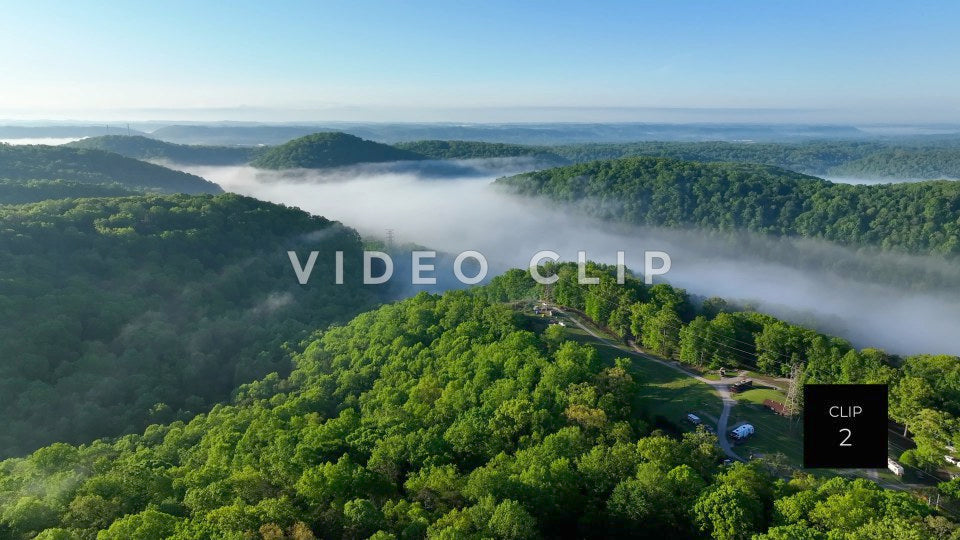 stock video fog over tennesse mountains at Norris Dam