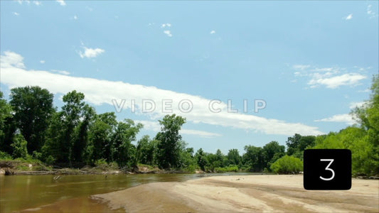 CLIP 3 - Flint River - blue sky and clouds above peaceful river in South Georgia