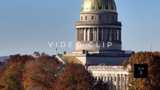 CLIP 3 - Charleston, WV rising up past capital building with city