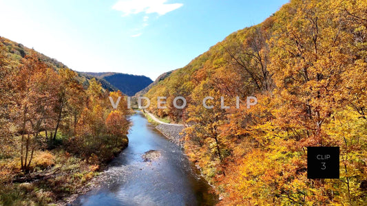 CLIP 3 - Pennsylvania Grand Canyon, PA Pine Creek with view of Canyon in distance