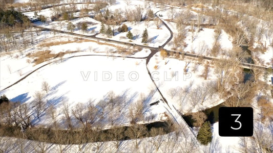 CLIP 3 - Rochester, NY Vol. 7 - Winter in Ellison Park, NY with bridge crossing Irondequoit creek