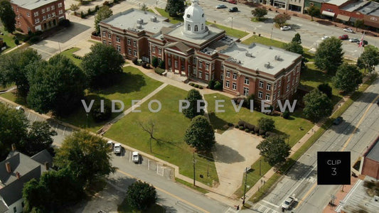 CLIP 3 - Eatonton, GA - Putnam County Clerk of Courts - close view and lowering down to street