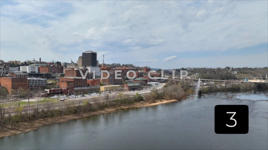 CLIP 3 - Lynchburg, VA Vol. 1 - rising up to reveal city skyline