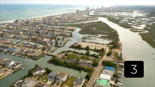 CLIP 3 - Cherry Grove Beach, SC tidal marsh and vacation beach houses North Myrtle Beach