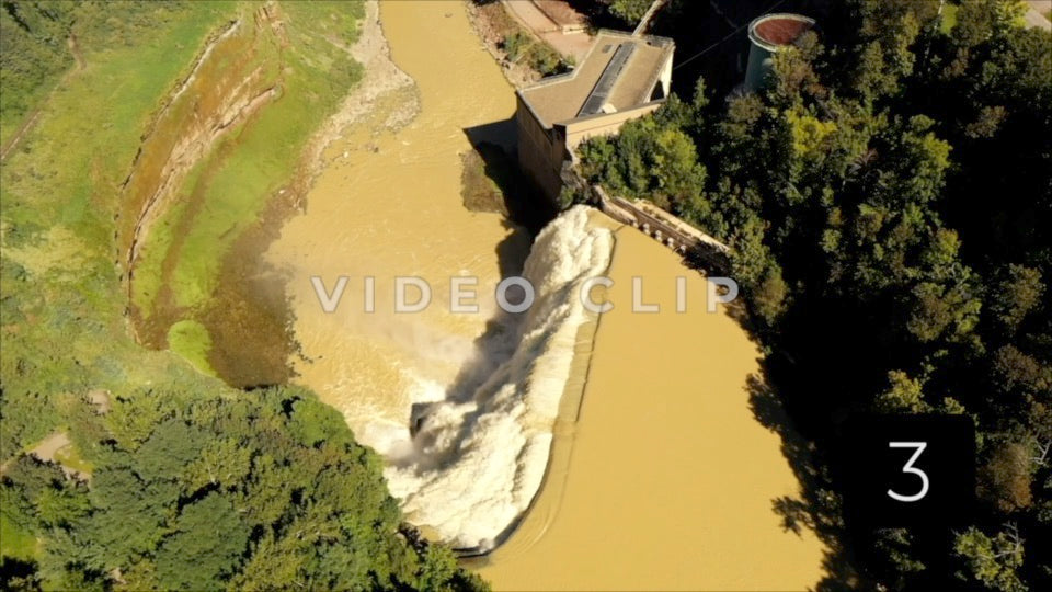 CLIP 3 - Rochester, NY Vol. 6 - slow turn over Lower Falls with view of power station