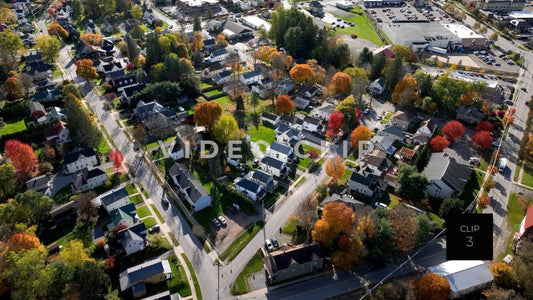 CLIP 3 - Wellsboro, PA looking down on city street with school bus