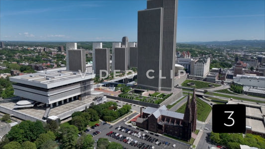 CLIP 3 - Albany, NY Vol. 1 - slow turn around Empire State Plaza  and church