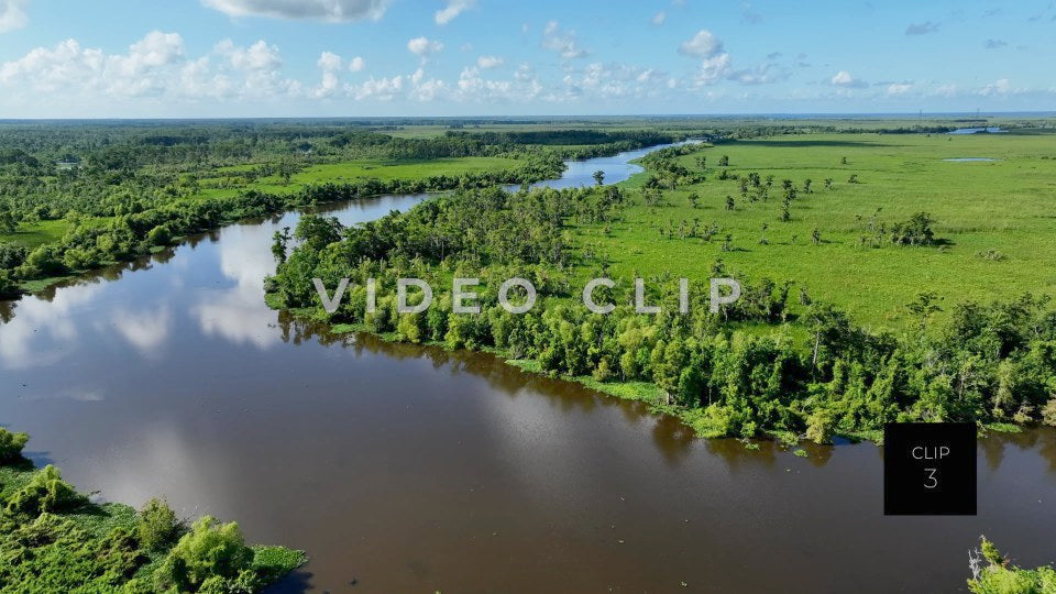 CLIP 3 - New Orleans, LA Segnette bayou low flight over wetlands