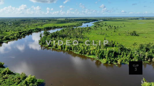 CLIP 3 - New Orleans, LA Segnette bayou low flight over wetlands